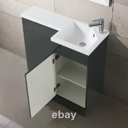 Nes Home Gris Unité de Lavabo 900mm, Unité de WC & Toilette Adossée au Mur