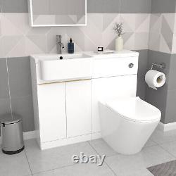 Nes Home LH Bassin Poignée en Laiton Unité WC Toilette L Forme Baignoire & Écran de Panneau