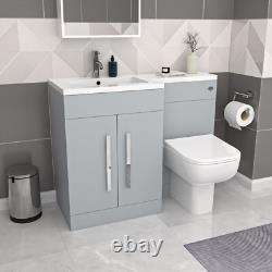 Nes Home Mat Gris Meuble Vasque 1100mm & Toilettes Suspendues