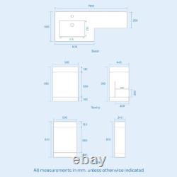 Nes Home Mat Gris Meuble Vasque 1100mm & Toilettes Suspendues