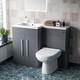Nes Home Meuble Sous Lavabo Wc 1100mm à Gauche Mat Gris & Toilette Suspendue Back To Wall