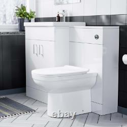 Nes Home Meuble Vasque Blanc 600mm avec Unité WC et Toilette Suspendue