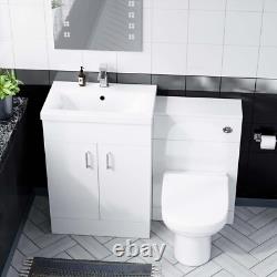 Nes Home Meuble Vasque Blanc 600mm avec Unité WC et Toilette Suspendue