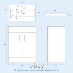 Nes Home Meuble Vasque Blanc 600mm avec Unité WC et Toilette Suspendue