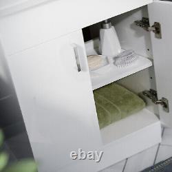 Nes Home Meuble Vasque Blanc Autoportant 1100mm & Toilette Rimless Adossée Au Mur