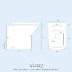 Nes Home Meuble Vasque Blanc Étroite, Unité WC & Toilette Suspendue Sans Bord
