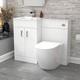 Nes Home Meuble Vasque Slim Blanc Autonome 1000mm Et Toilette Adossée Au Mur