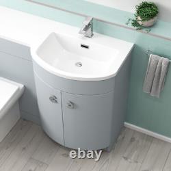 Nes Home Meuble Vasque WC Mat Gris 1100 mm avec Toilettes Raccourcies et Toilettes Suspendues