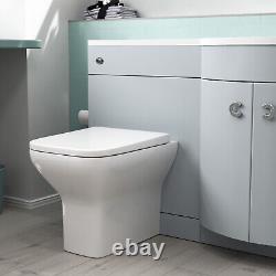 Nes Home Meuble Vasque WC Mat Gris 1100 mm avec Toilettes Raccourcies et Toilettes Suspendues