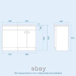 Nes Home Meuble Vasque WC Mat Gris 1100 mm avec Toilettes Raccourcies et Toilettes Suspendues