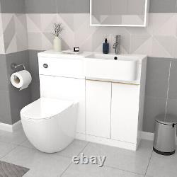 Nes Home RH Bassin Poignée en Laiton Unité WC Forme L Baignoire Toilette BTW & Écran de Panneau