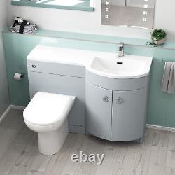 Nes Home Vanity Unit Combiné avec Évier à Droite Matte Gris 1100mm et Toilette Suspendue