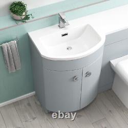 Nes Home Vanity Unit Combiné avec Évier à Gauche Mat Gris 1100mm et Toilettes à Poser