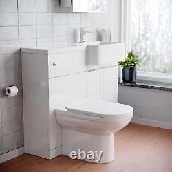 Nes Maison 1000mm Blanc RH Meuble sur Pied avec Lavabo, Unité de WC & Toilette