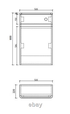 Newbold Gloss Blanc Salle De Bain Wc Unité De Toilette Comprend Cisterne Dissimulée 50cm