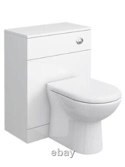 Nouvelle toilette encastrée blanche neuve dans sa boîte avec lavabo