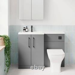 Nuie Arno Unité combinée WC et meuble vasque 1100 mm à 2 portes avec fermeture douce