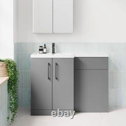 Nuie Arno Unité combinée WC et meuble vasque 1100 mm à 2 portes avec fermeture douce