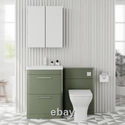 Nuie Parade meuble-lavabo combiné 2 tiroirs avec WC et toilette adossée au mur