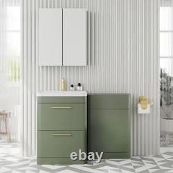 Nuie Parade meuble-lavabo combiné 2 tiroirs avec WC et toilette adossée au mur