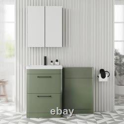 Nuie Parade meuble-lavabo combiné 2 tiroirs avec WC et toilette adossée au mur