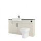 Oliver Cashmere 1500mm Meuble De Salle De Bains Shaker Avec Poign&eacute;es Noires Wc