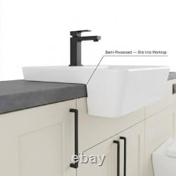 Oliver Cashmere 1500mm Meuble de salle de bains shaker avec poignées noires WC