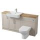 Oliver Cashmere Meuble-lavabo De Salle De Bain Shaker Ajust&eacute; 1300 Mm Wc Avec Dessus En Ch&ecirc;ne Massif