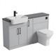 Oliver Dust Grey 1400 Mm Meuble-lavabo De Salle De Bains Shaker Avec Wc Et Poign&eacute;es Noires