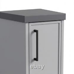 Oliver Dust Grey 1400 mm meuble-lavabo de salle de bains Shaker avec WC et poignées noires