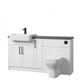 Oliver White Meuble Sous-vasque De Salle De Bain Shaker 1400 Mm Avec Poign&eacute;es De Robinet Noires Wc