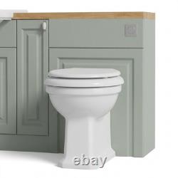 Oliver vert sauge 1700 mm meuble de salle de bains shaker avec WC colonne haute chêne