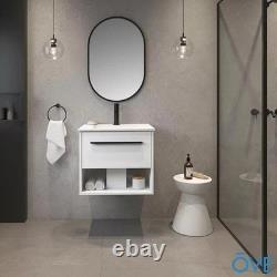 Ove Camila Meuble Vasque Murale 60cm, Blanc Mat (PRIX SUGGÉRÉ £525) FISSURÉ À L'ARRIÈRE