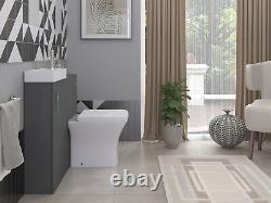 Petit ensemble combiné de salle de bains compacte de 400 avec meuble-lavabo blanc / anthracite pour vestiaire.