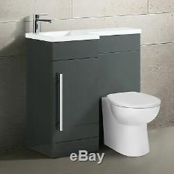 Relovane 900mm L Forme Main Gauche Salle De Bains Gris Vanity Basin Dos Au Mur Toilettes