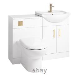 Revenir À La Paroi Wc Pan Toilettes Dissimulées Cisterne, Siège, Vanité, Tape En Laiton Brossé