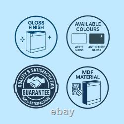 Robin 500 mm meuble WC sur pied pour salle de bain, dos au mur, préfabriqué, blanc