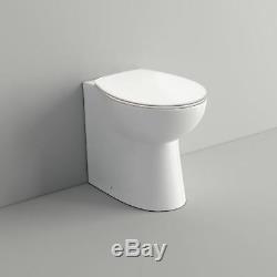 Runole De La Main Droite De La Salle De Bains Blanc Vanity Wc Bassin Dos Au Mur Toilettes