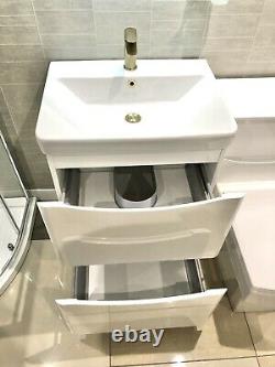 Salle De Bain 2 X Dessin Vanity Évier Unité Avec Toilettes Robinet Et De Retour À La Toilette Murale