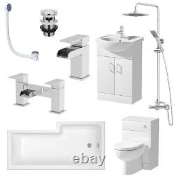 Salle De Bain Complète Suite Lh L Shaped Bain Vanity Unit Btw Toilette Basin Tap Set