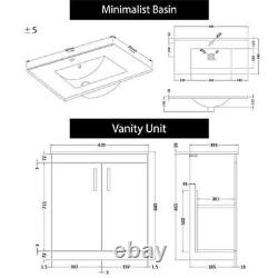 Salle De Bain Vanity Unit Indigo Grey Gloss 2-door Basin Cabinet Meubles Suite Wc B