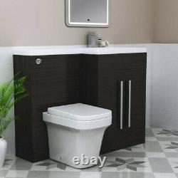 Salle De Bains Basin Vanity Unit Toilet Combined Furniture Tall Cabinet Storage Grey