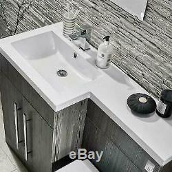 Salle De Bains Gris Vanity Furniture Basin Retour Au Mur Toilettes Unité Combinaison