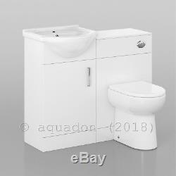 Salle De Bains Unité Vanity 450mm Basin Sink Linton Retour À Wall Toilettes Suite Meubles