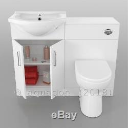 Salle De Bains Unité Vanity 550mm Basin Sink Linton Retour À Wall Toilettes Suite Meubles