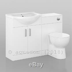 Salle De Bains Unité Vanity 650mm Basin Sink Laura Retour À Wall Toilettes Suite Meubles