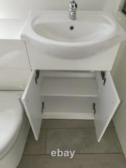 Salle De Bains Vanity Unit Basin Sink Back To Wall Toilet Furniture Suite 1020mm