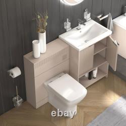 Suite Linnea Cashmere avec meuble vasque de 600 mm et unité WC adossée au mur