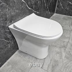 Suite de Salle de Bain Vanity Noir Satin avec Unité de Toilette, Lavabo Wok et Robinet Aegean