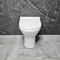 Suite de Salle de Bain Vanity Noir Satin avec Unité de Toilette, Lavabo Wok et Robinet Aegean